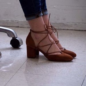 Intentionally Blank Hatter Heel in Brown Leather